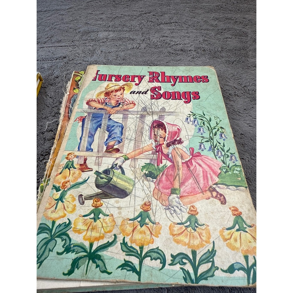 Vintage Nursery Rhymes and Songs Childrens Music Book Illustrations Ephemera